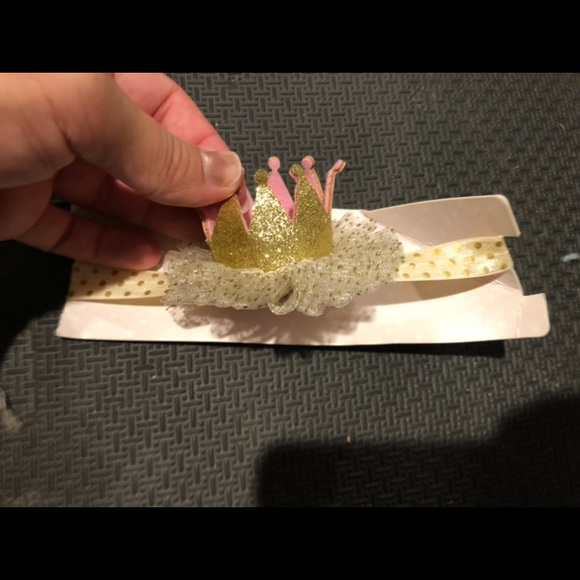 NWT Mud Pie gold sparkle tutu birthday crown baby girl headband - Picture 1 of 2